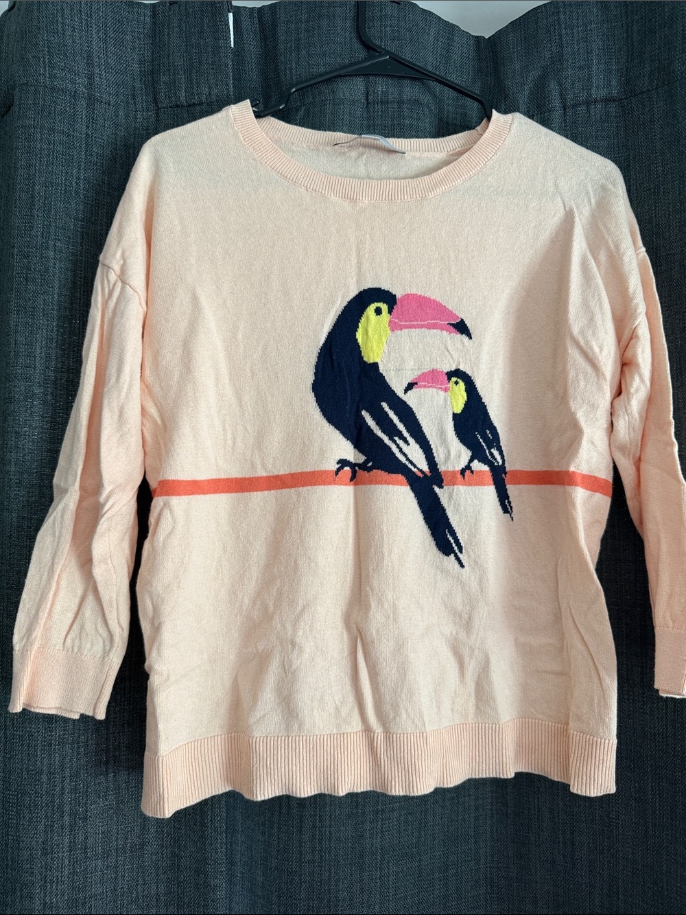 Peach Toucan Knit Pet Bird Sweater